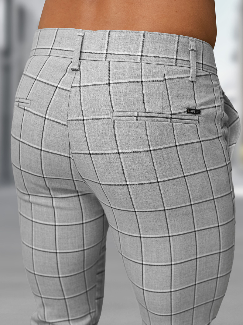 Pánské Chino Kalhoty Šedé OZONEE DJ/5522Z