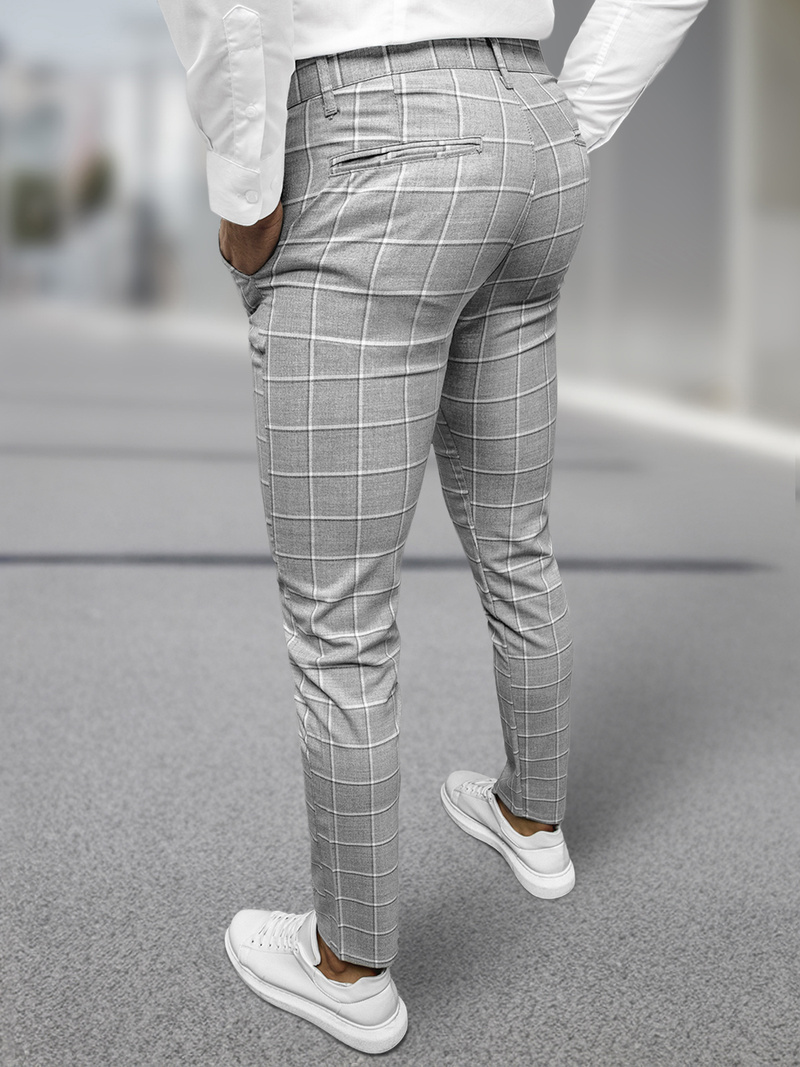 Pánské Chino Kalhoty Šedé OZONEE DJ/5522Z