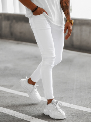 Pánské Džíny Bílé OZONEE E/5348/01Z