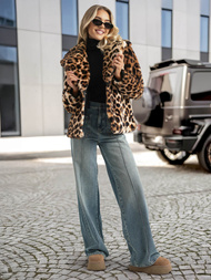 Dámská bunda béžovo-hnědá OZONEE JS/61M8500/158