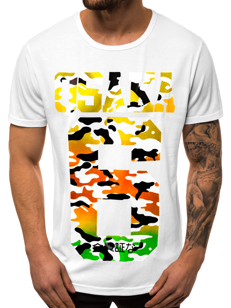 Pánské Tričko Bílé OZONEE JS/KS1958