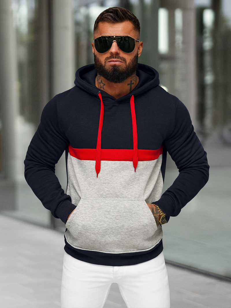 Pánská Mikina Námořnická Modřá OZONEE JS/8B1319/25