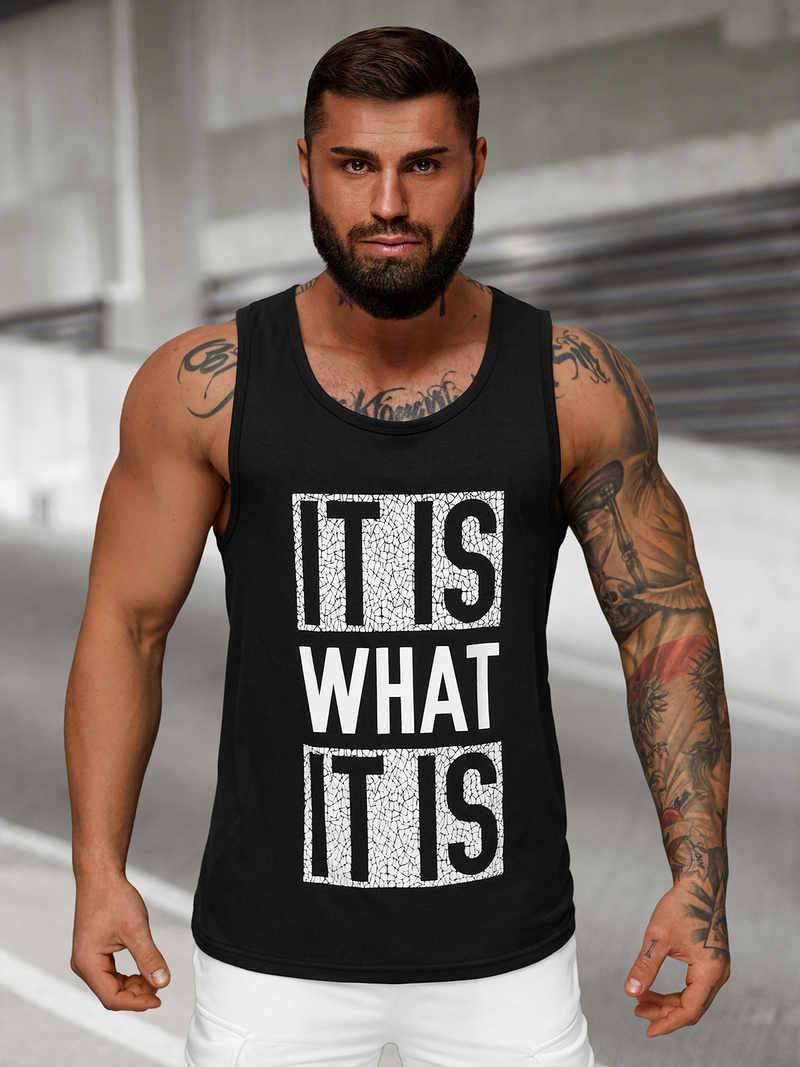 Pánské Tílko Černé OZONEE JS/8B1710/3Z