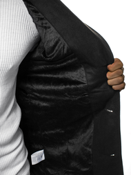 Pánský Kabát Černý OZONEE N/5922Z