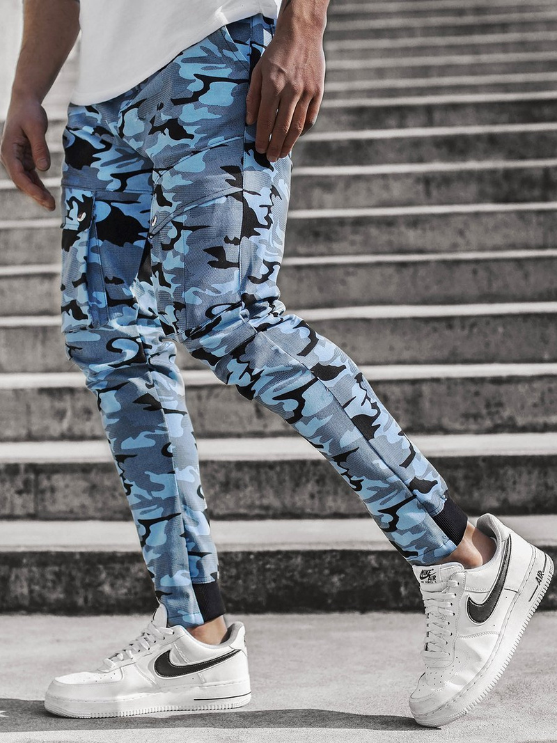 Pánské Kalhoty Jogger Maskáčové-Modré OZONEE A/1003