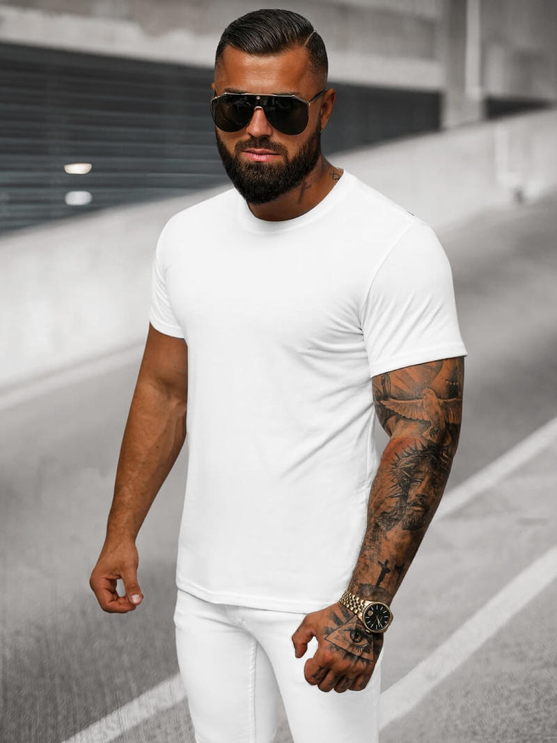 Pánské Tričko Bílé OZONEE O/T1277/1