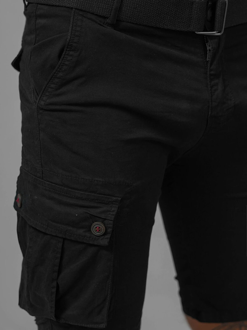 Pánské Chino Kraťasy Černé OZONEE T/BB70012/1Z