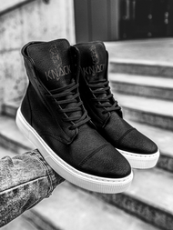 Pánské Sneakery Vysoké Černobílé OZONEE KN/022