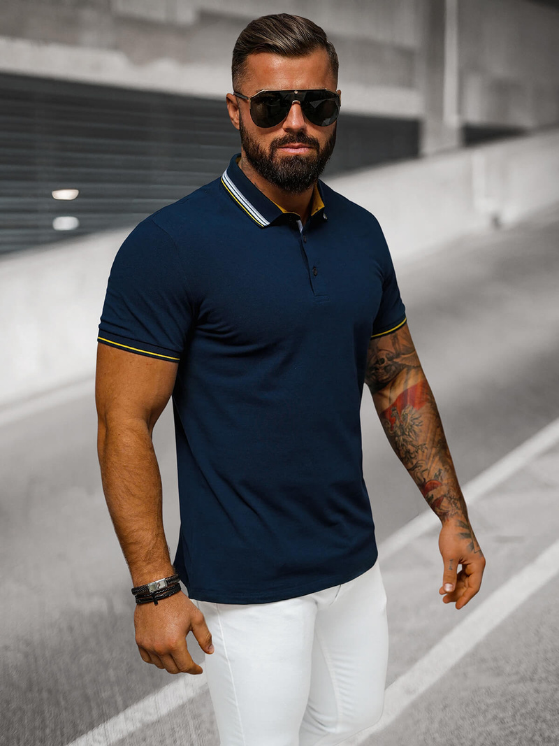 Pánské Polo Tričko Námořnická Modřá OZONEE O/DA729