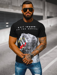 Pánské Tričko Černé OZONEE O/T127/3Z