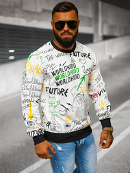 Pánská Mikina Bílá OZONEE JS/8B1228/1