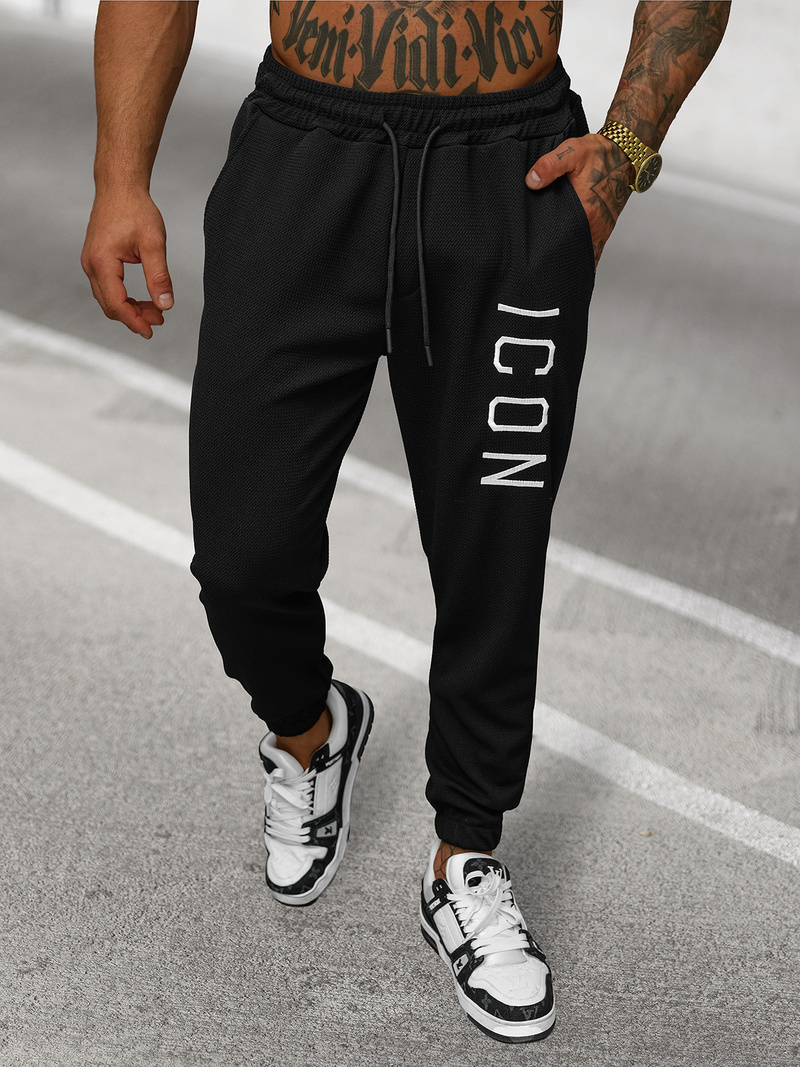 Pánské Tepláky Černé OZONEE O/D9125Z