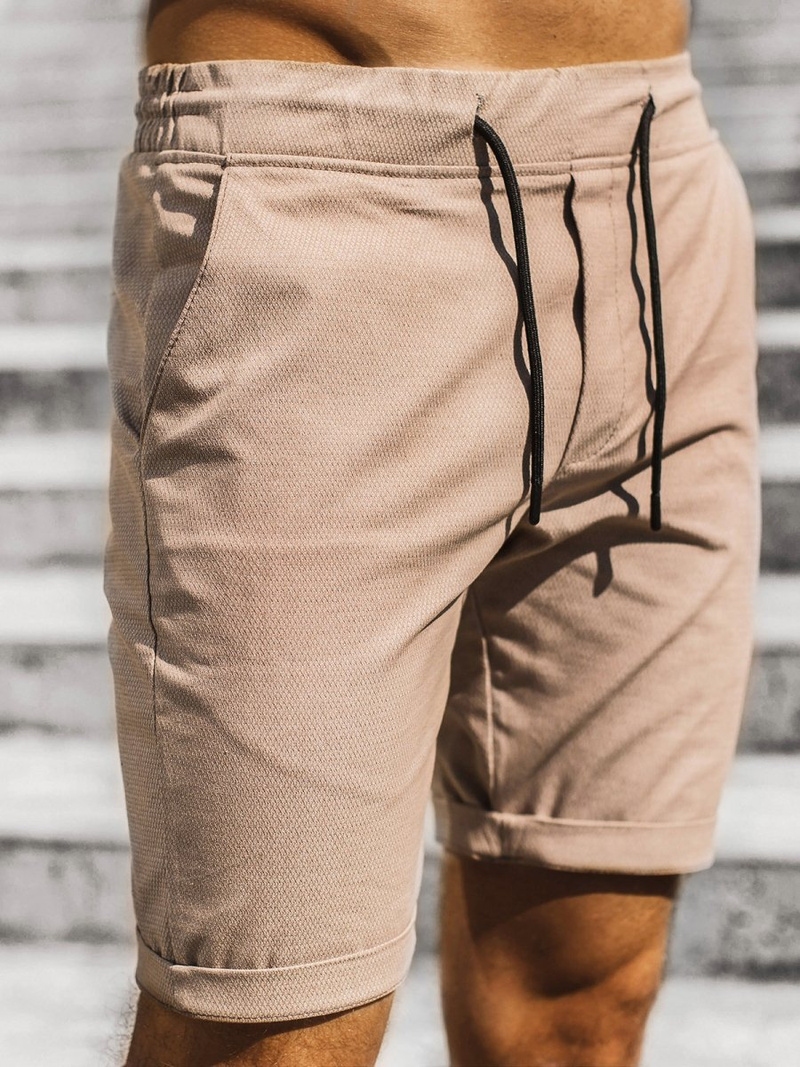 Pánské chino kraťasy Béžové OZONEE DJ/1007