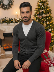 Pánský Svetr Grafitové OZONEE NB/MM6006/3Z