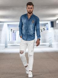 Pánské Džíny Bílé OZONEE B/55082