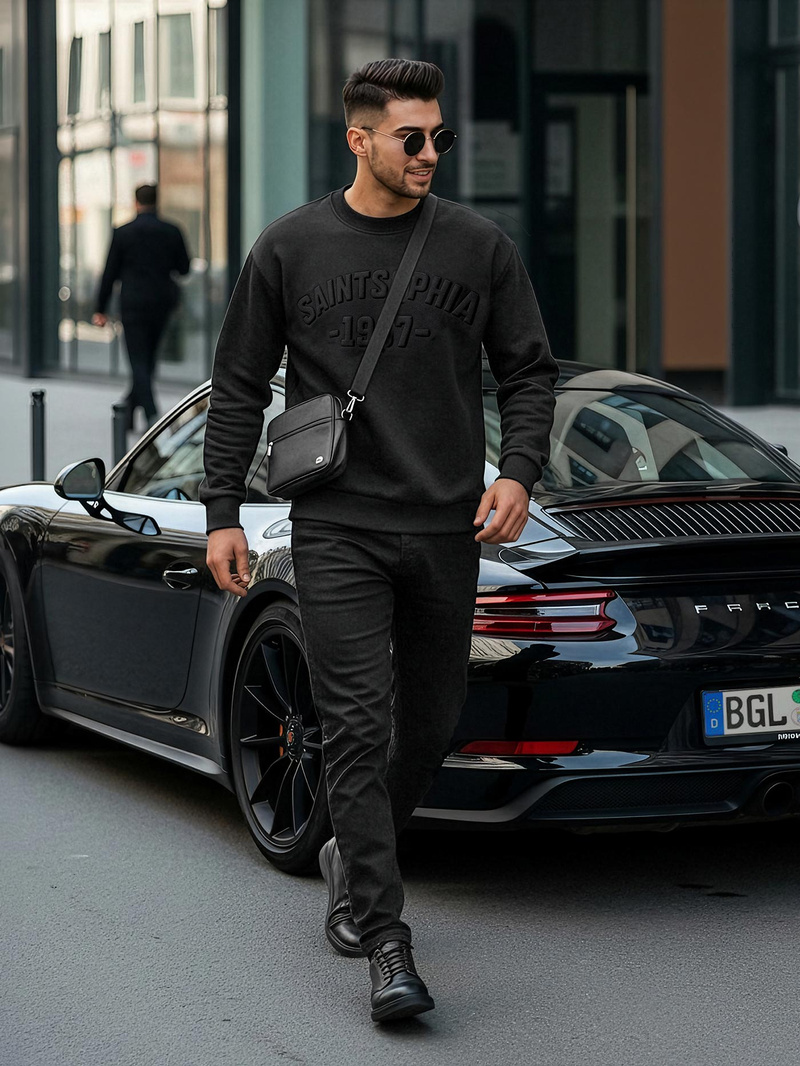 Pánská Mikina Černá OZONEE JS/8B1953/3