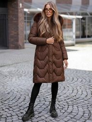 Dámská Zimní Bunda Čokoláda OZONEE JS/5M3229/158