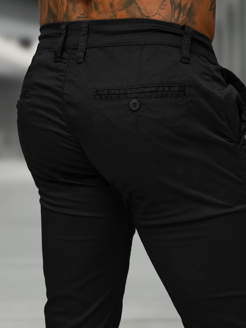 Pánské Chino Kalhoty Černé OZONEE BL/SK222/1