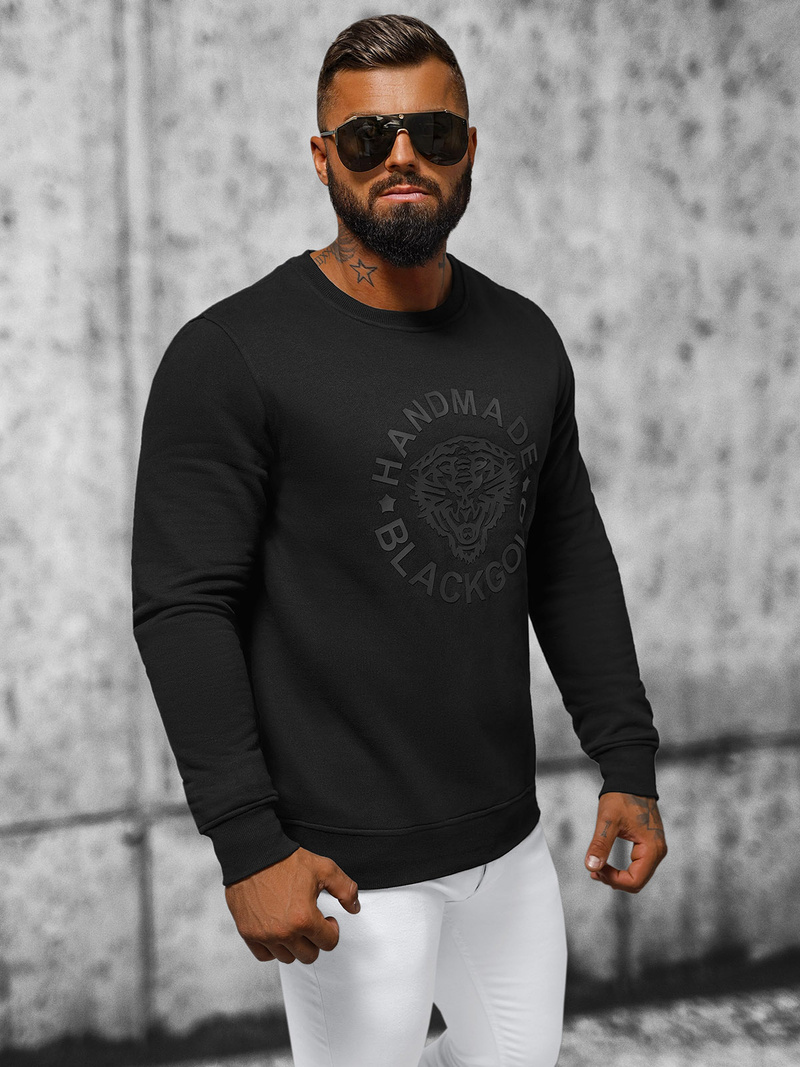 Pánská Mikina Černá OZONEE NB/MF2008