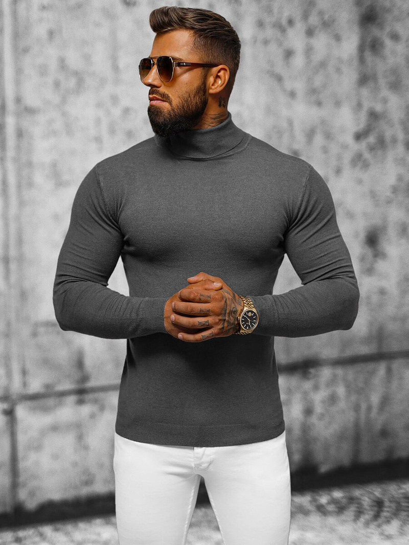 Pánský Svetr Grafitový OZONEE NB/MMB600/3Z