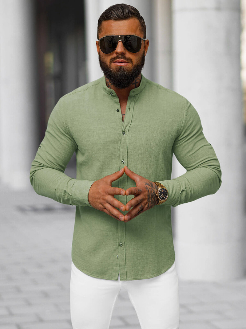 Pánská Košile Khaki OZONEE O/V114