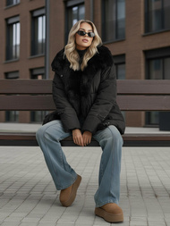 Dámská Bunda Černá OZONEE JS/16M9185/392