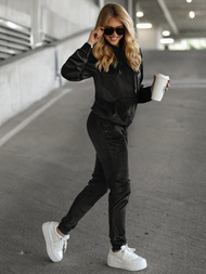 Dámská velurová tepláková souprava černá OZONEE JS/8C1301/3