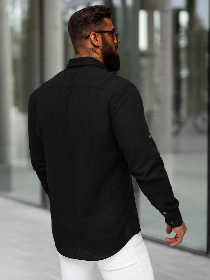 Pánská Košile Černá OZONEE O/V144