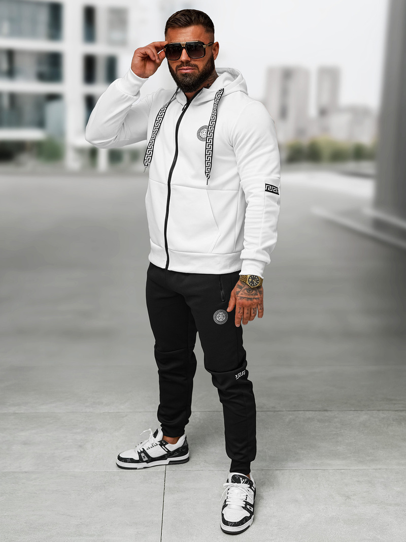 Pánská Tepláková Souprava Bílo-Černé OZONEE O/LN11887