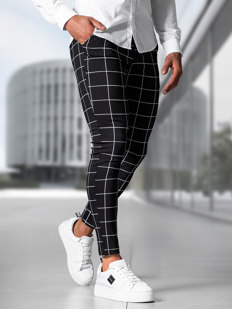 Pánské Chino Kalhoty Černé OZONEE O/P4009Z