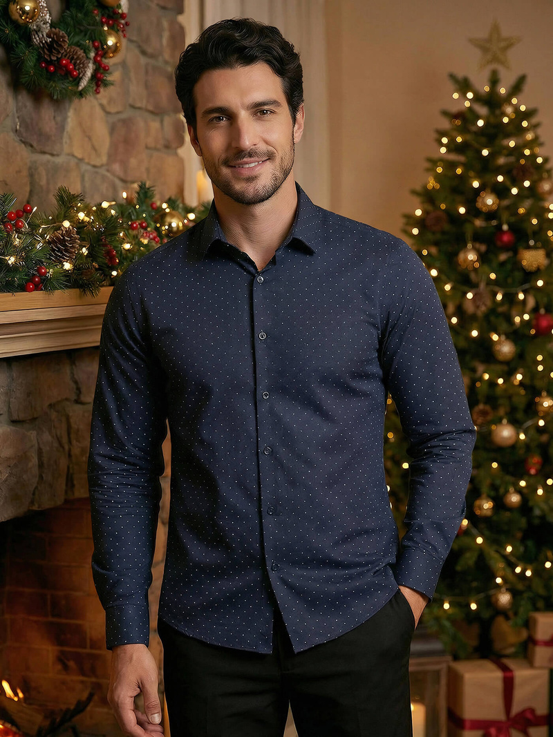 Pánská Košile Námořnická Modřá OZONEE V/V183Z