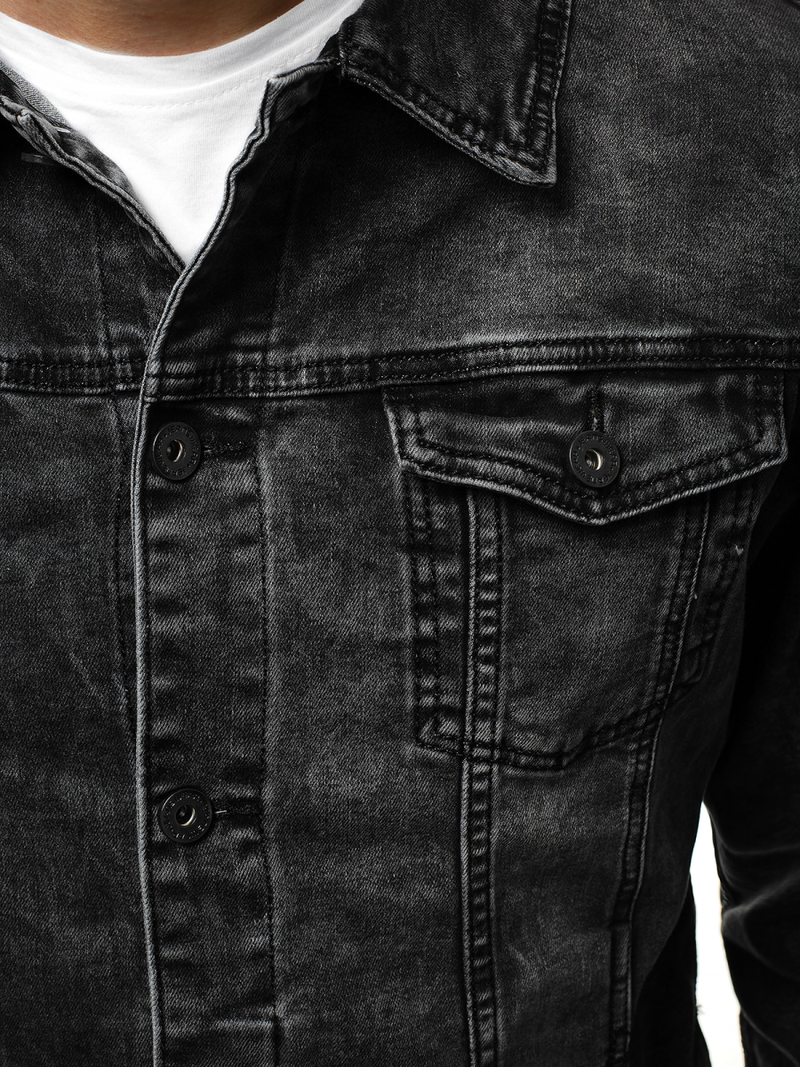 Pánská Džínová Bunda Černá OZONEE V/19320