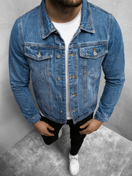 Pánská Džínová Bunda Modrá OZONEE T/7518