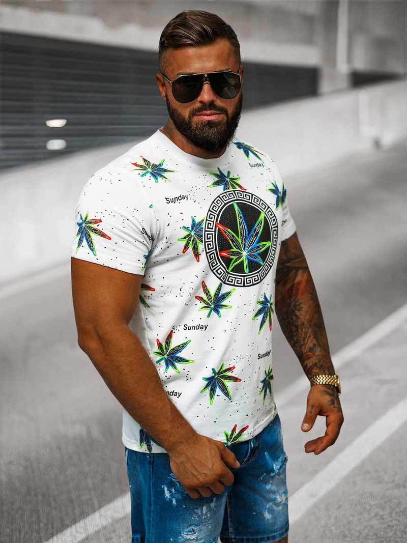 Pánské Tričko Bílé OZONEE O/T136/1