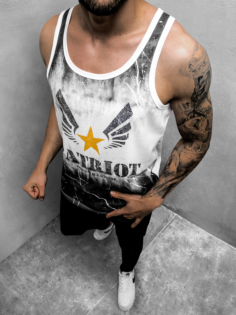 Pánské Tílko Bílé OZONEE JS/SS11056Z