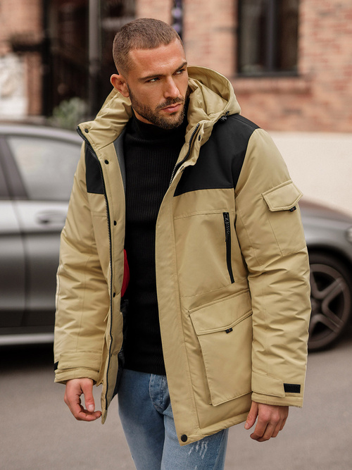 Pánská Zimní Bunda Béžová OZONEE JS/22M322/62Z