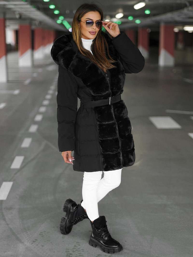 Dámská Bunda Černá OZONEE JS/5M3158/392Z