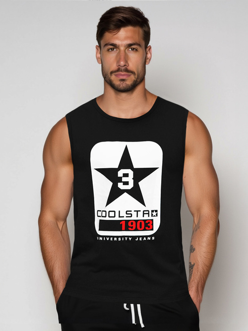 Pánské Tílko Černé OZONEE JS/8B1719/3