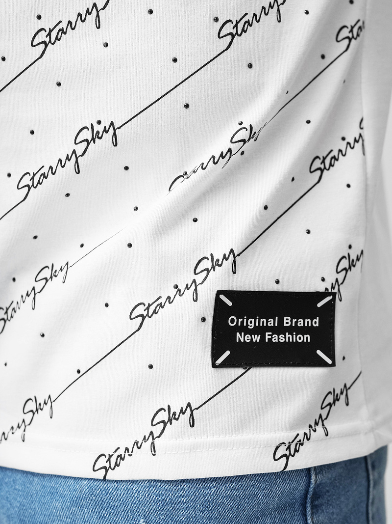 Pánské Tričko Bílé OZONEE O/QQ1323