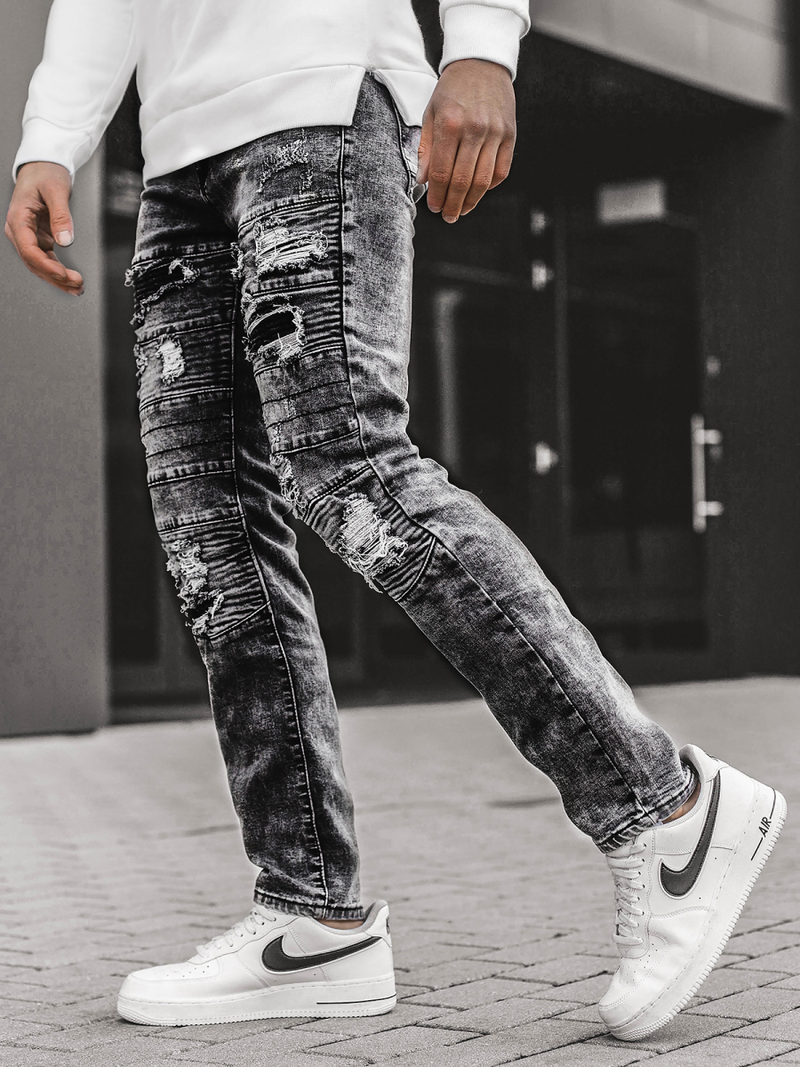 Pánské Džíny Grafitové OZONEE V/19194