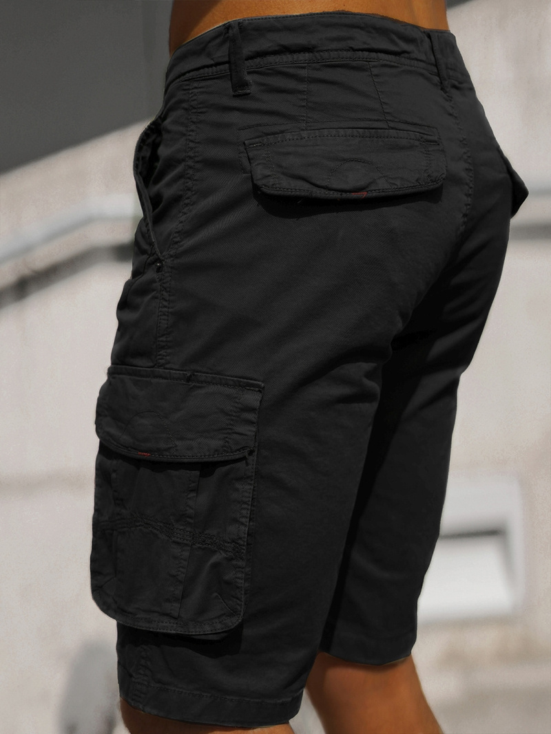 Pánské Chino Kraťasy Černé OZONEE T/XX160086/1