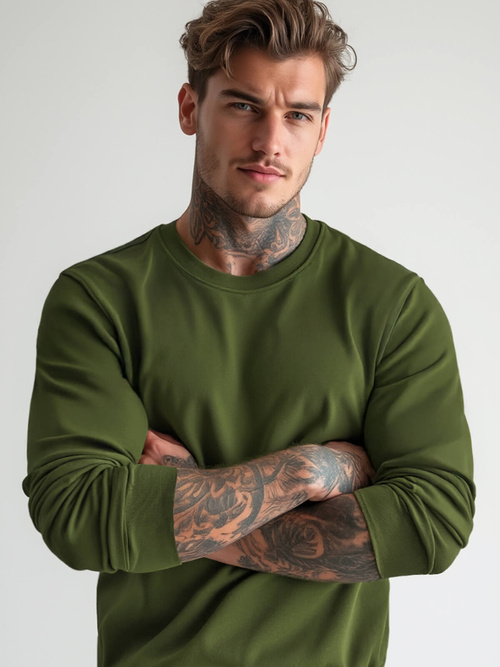 Pánská Mikina Khaki OZONEE JS/2001-10Z