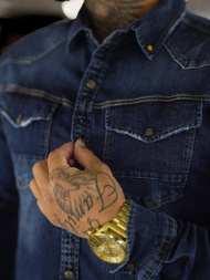 Pánská džínová košile modrá OZONEE O/51412