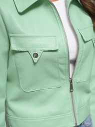 Dámská Kožená Bunda Mentolová OZONEE O/G117