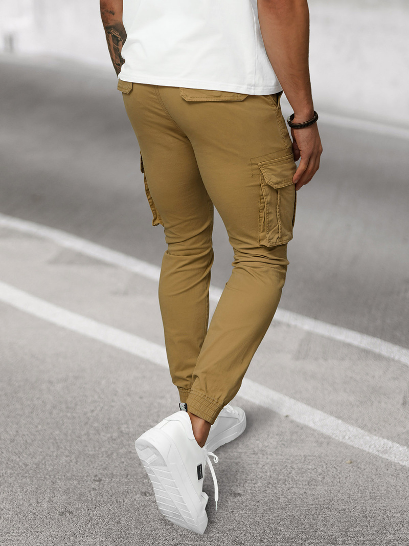 Pánské Chino Jogger Kalhoty Béžové OZONEE NB/MP0202KZ