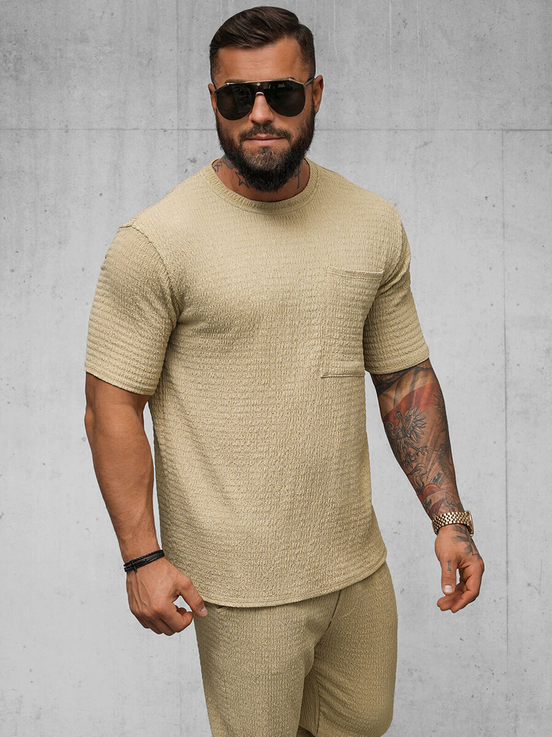 Pánské Tričko Camelový OZONEE O/Y960T