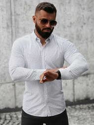 Pánská Košile Bílá/4 OZONEE O/CLS349