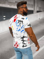 Pánské Tričko Bílé OZONEE JS/8T1211/1