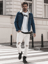 Pánské Džíny Bílé OZONEE B/55082