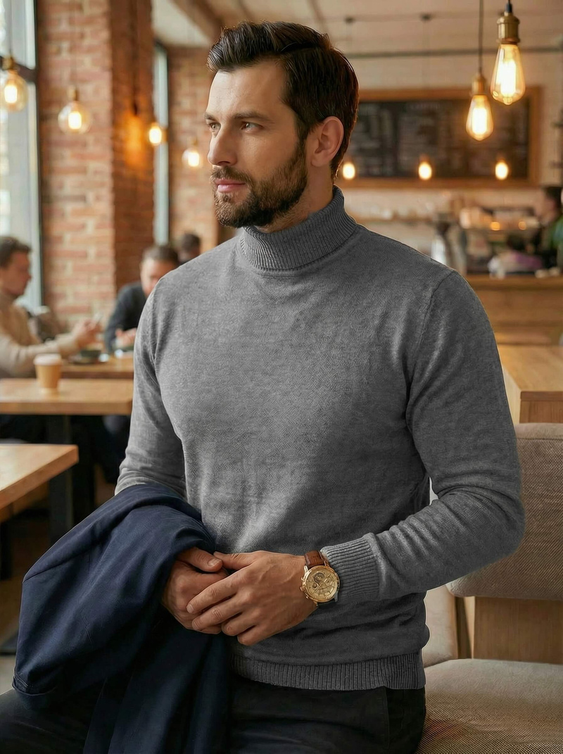 Pánský Svetr Šedý OZONEE JS/59B3603/2